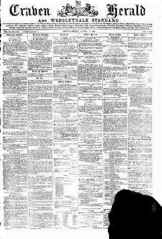 cover page of Craven Herald published on August 13, 1897