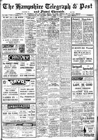 cover page of Hampshire Telegraph published on April 17, 1942