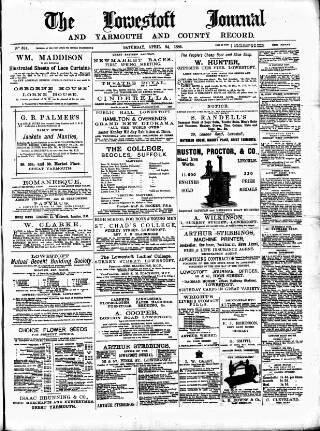 cover page of Lowestoft Journal published on April 24, 1886