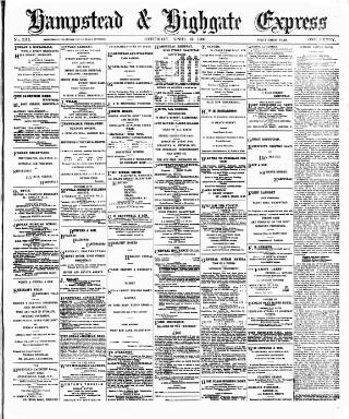 cover page of Hampstead & Highgate Express published on April 25, 1903