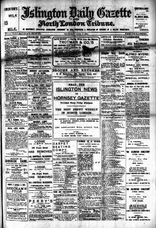cover page of Islington Gazette published on June 2, 1904