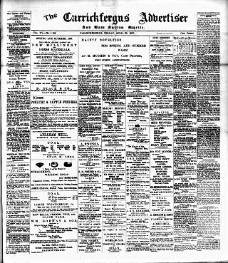 cover page of Carrickfergus Advertiser published on April 26, 1907