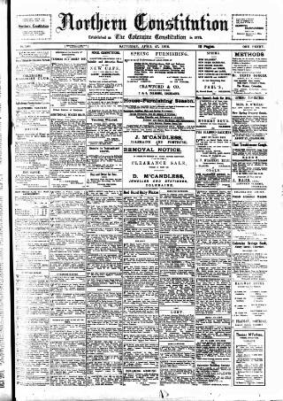 cover page of Northern Constitution published on April 27, 1912