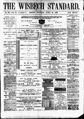 cover page of Wisbech Standard published on April 19, 1889