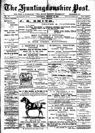 cover page of Hunts Post published on August 21, 1897