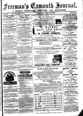 cover page of Exmouth Journal published on April 24, 1875