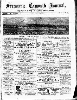 cover page of Exmouth Journal published on March 29, 1884