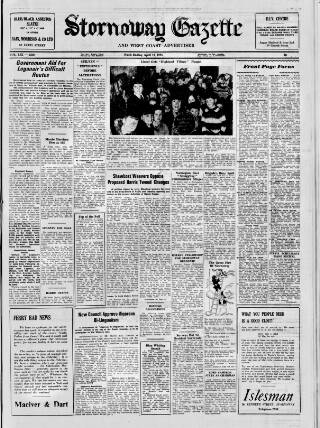 cover page of Stornoway Gazette and West Coast Advertiser published on April 19, 1975