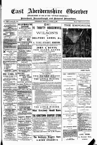 cover page of Buchan Observer and East Aberdeenshire Advertiser published on August 12, 1887