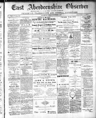 cover page of Buchan Observer and East Aberdeenshire Advertiser published on December 3, 1889