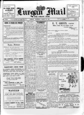 cover page of Lurgan Mail published on March 29, 1947