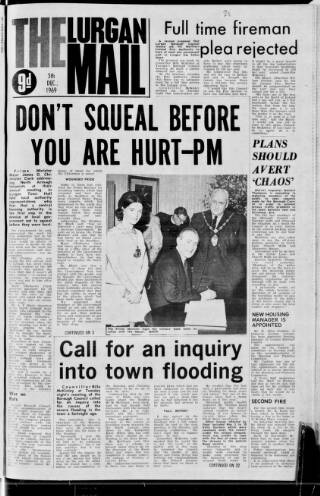 cover page of Lurgan Mail published on December 5, 1969