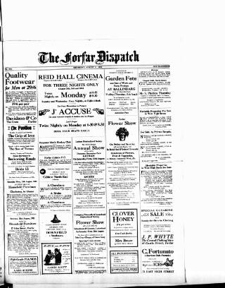 cover page of Forfar Dispatch published on August 11, 1921