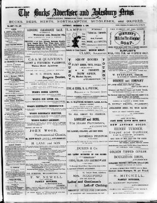 cover page of Bucks Advertiser & Aylesbury News published on December 5, 1891