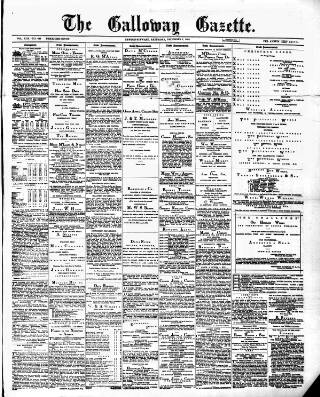 cover page of Galloway Gazette published on December 2, 1882