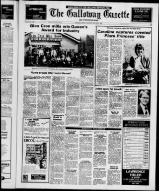 cover page of Galloway Gazette published on April 26, 1986