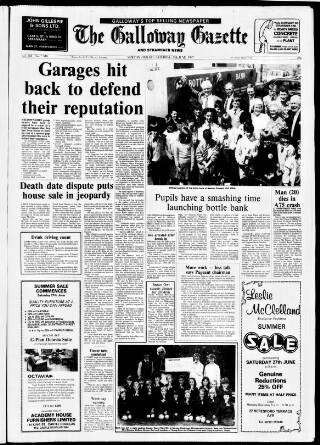 cover page of Galloway Gazette published on June 27, 1987