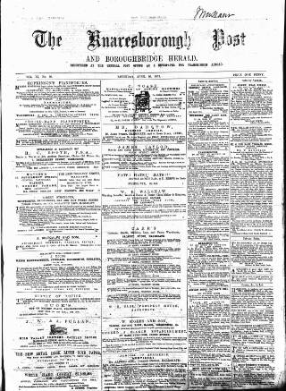 cover page of Knaresborough Post published on April 26, 1873