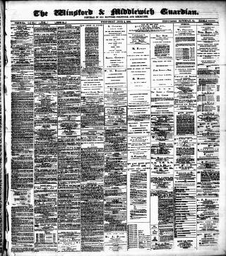 cover page of Winsford & Middlewich Guardian published on June 2, 1886