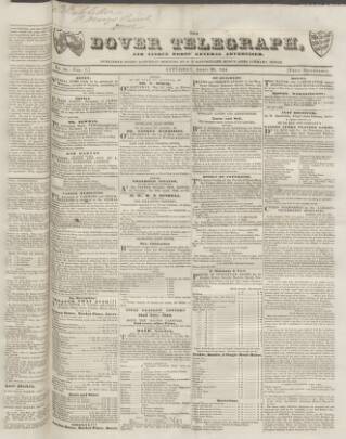 cover page of Dover Telegraph and Cinque Ports General Advertiser published on April 26, 1834