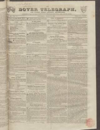 cover page of Dover Telegraph and Cinque Ports General Advertiser published on August 11, 1838