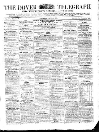 cover page of Dover Telegraph and Cinque Ports General Advertiser published on April 19, 1856