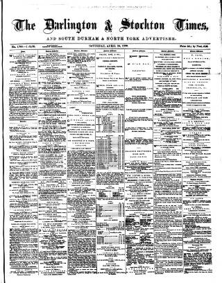 cover page of Darlington & Stockton Times, Ripon & Richmond Chronicle published on April 24, 1880