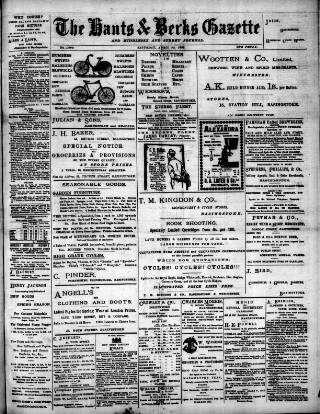 cover page of Hants and Berks Gazette and Middlesex and Surrey Journal published on April 23, 1898