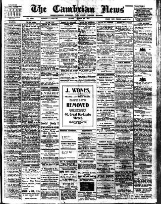 cover page of Cambrian News published on March 29, 1912