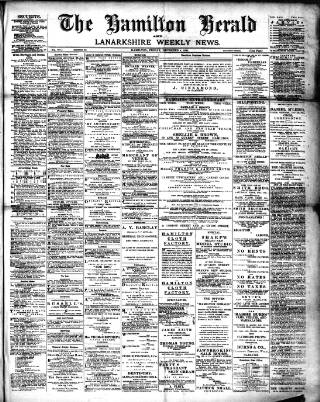 cover page of Hamilton Herald and Lanarkshire Weekly News published on December 4, 1891