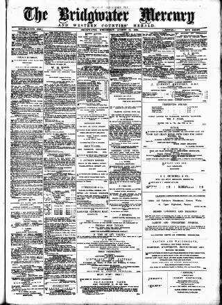 cover page of Bridgwater Mercury published on August 11, 1886