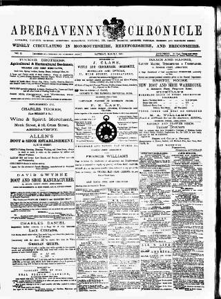 cover page of Abergavenny Chronicle published on March 1, 1879