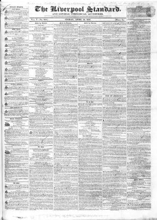 cover page of Liverpool Standard and General Commercial Advertiser published on April 24, 1835