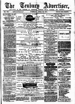 cover page of Tenbury Wells Advertiser published on April 20, 1875