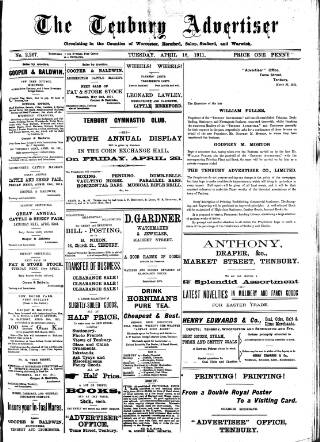cover page of Tenbury Wells Advertiser published on April 18, 1911