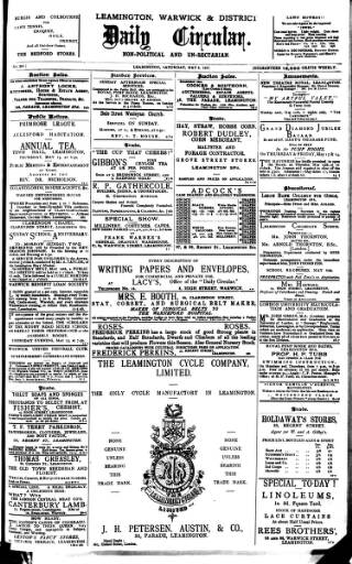 cover page of Leamington, Warwick, Kenilworth & District Daily Circular published on May 8, 1897