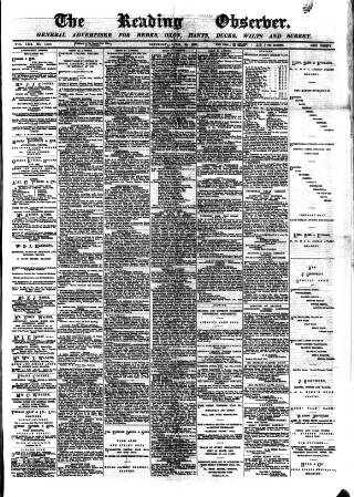 cover page of Reading Observer published on April 20, 1895
