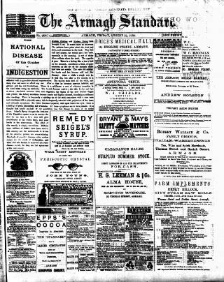 cover page of Armagh Standard published on August 13, 1886