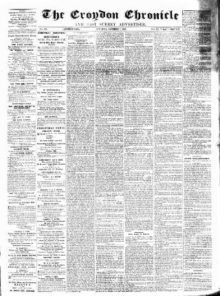 cover page of Croydon Chronicle and East Surrey Advertiser published on December 5, 1863