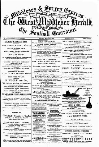 cover page of Middlesex & Surrey Express published on April 25, 1902