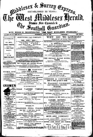 cover page of Middlesex & Surrey Express published on April 19, 1905