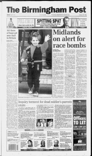 cover page of Birmingham Daily Post published on April 26, 1999