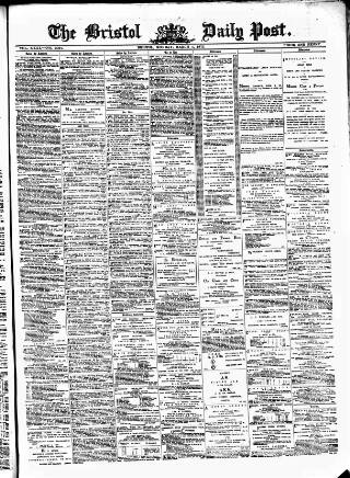 cover page of Bristol Daily Post published on March 1, 1875