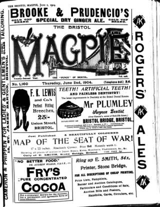 cover page of Bristol Magpie published on June 2, 1904
