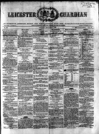 cover page of Leicester Guardian published on December 3, 1859