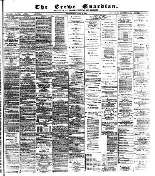 cover page of Crewe Guardian published on June 2, 1886
