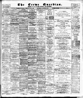 cover page of Crewe Guardian published on August 13, 1904