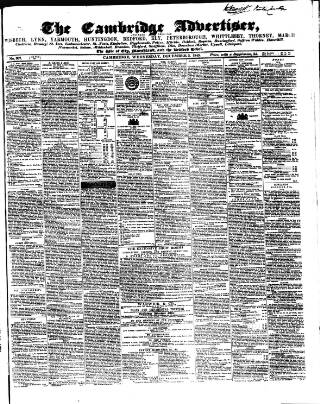cover page of Cambridge General Advertiser published on December 3, 1845