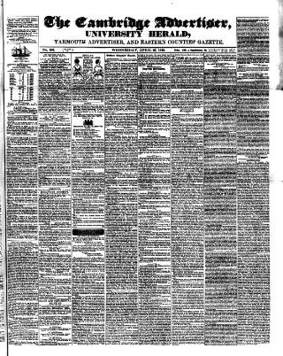 cover page of Cambridge General Advertiser published on April 26, 1848