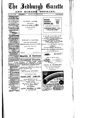 cover page of Jedburgh Gazette published on August 11, 1916